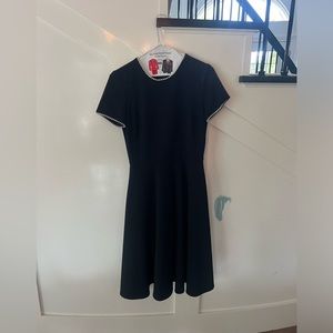 Rare Gal Meets Glam black A line crepe dress with pearl contrast